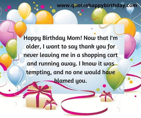 Happy Birthday Mom! Now that I